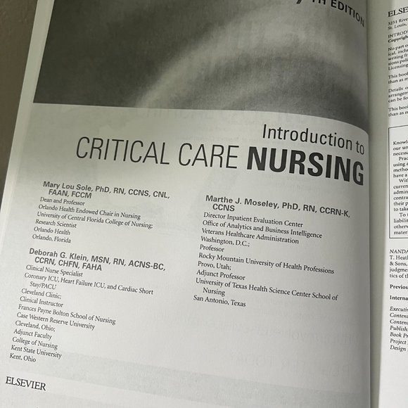 Introduction to Critical Care Nursing textbook - Picture 4 of 4